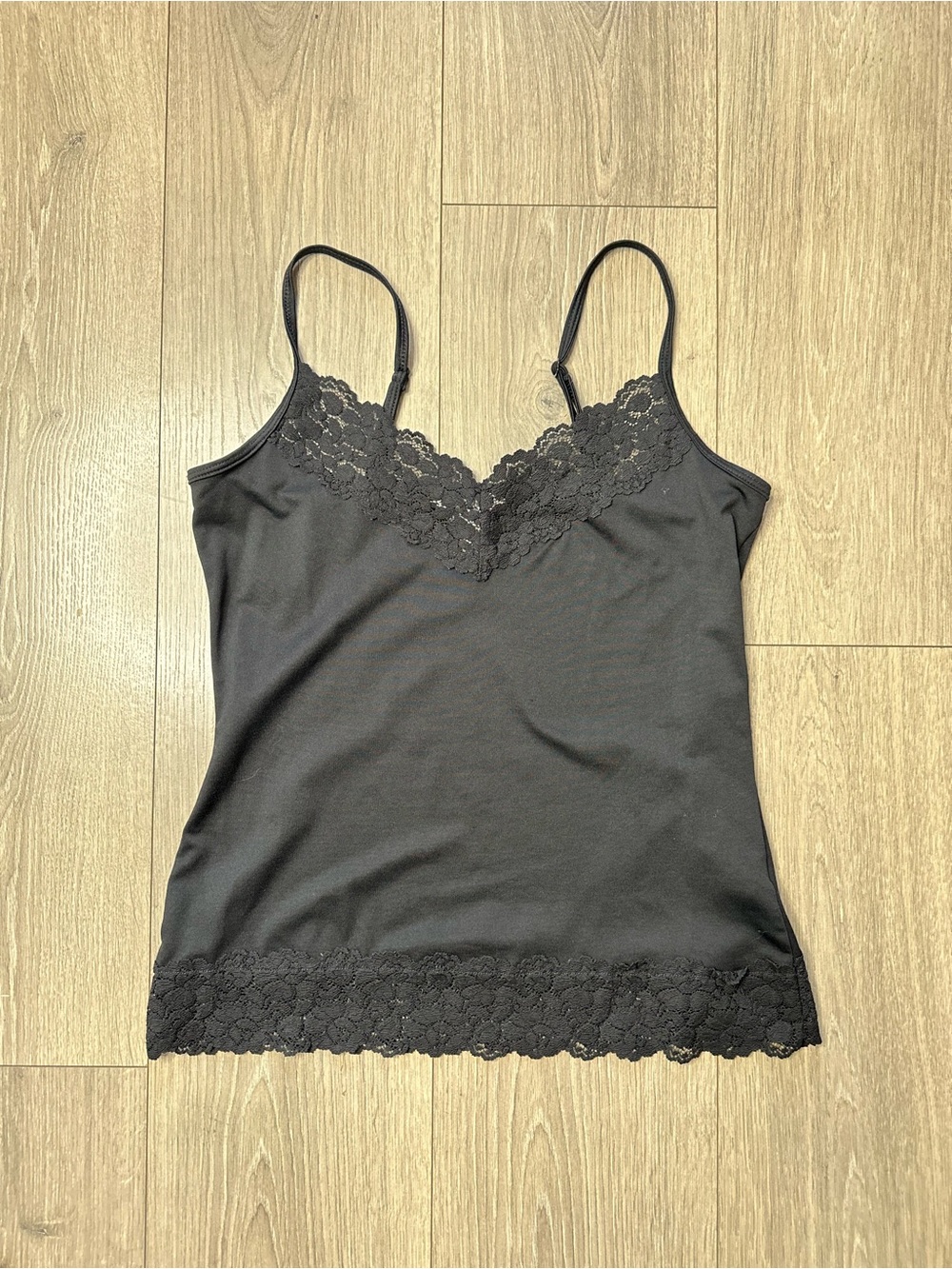 Y2K vintage White House Black Market Black Lace-Trim Camisole